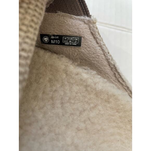 Walk Hero Gecko Man Canvas Slipper with Arch Support Slip On Tan Size 10 Fleece - Picture 8 of 8